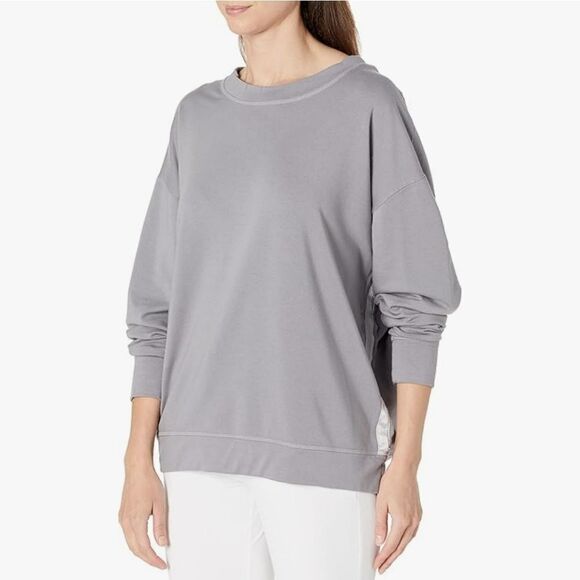 PJ Harlow Taylor Women's Gray French Terry Crewneck Sweatshirt Cozy Loungewear - Picture 1 of 15